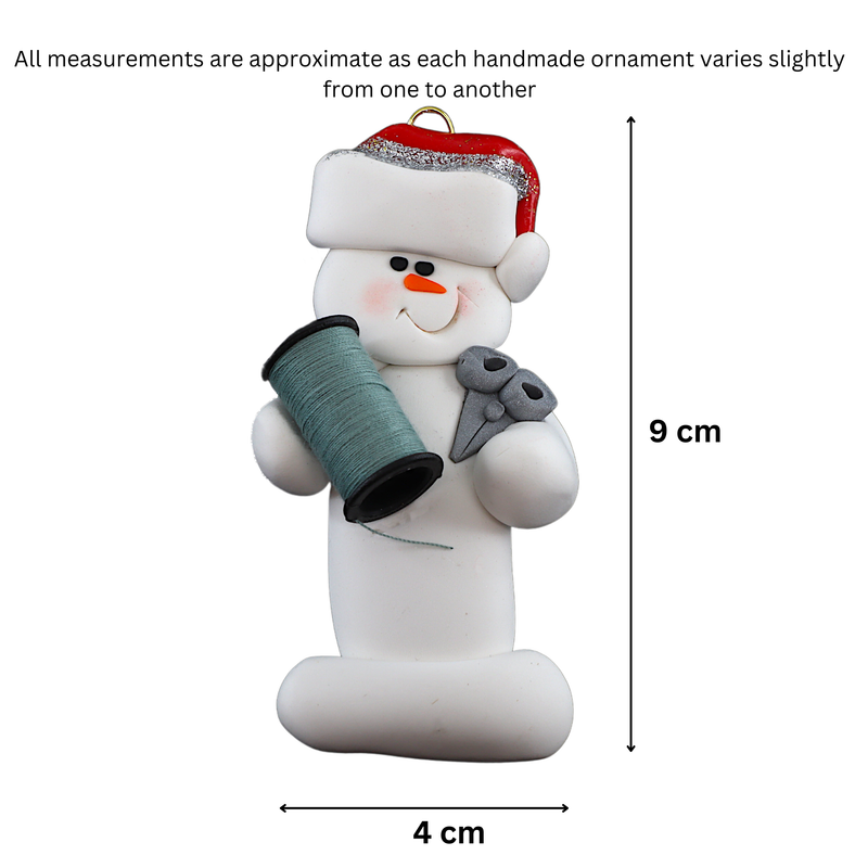 Snowman Sewer Christmas Ornament