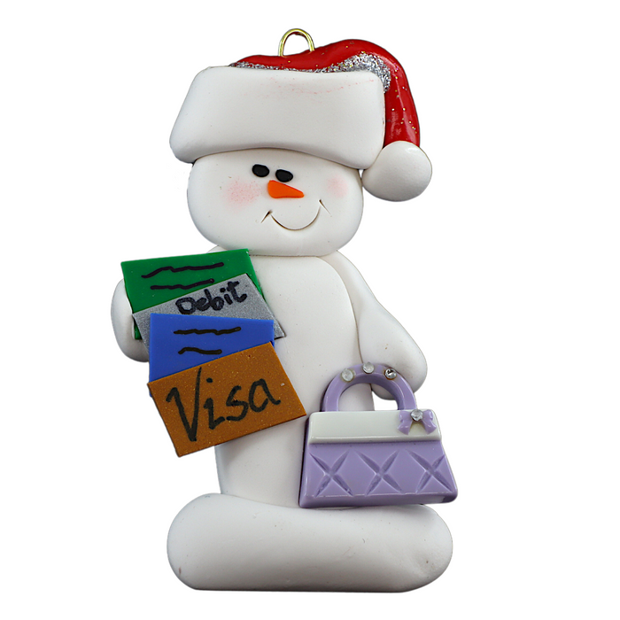 Snowman Shopper Ornament