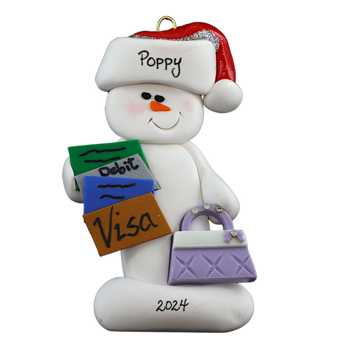 Snowman Shopper Ornament