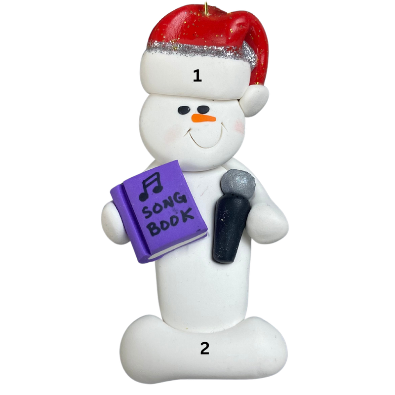 Snowman Singer Christmas Ornament - Purple