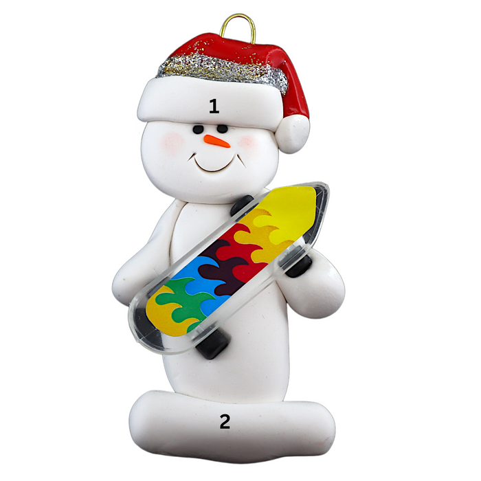 Snowman Skateboarder Ornament