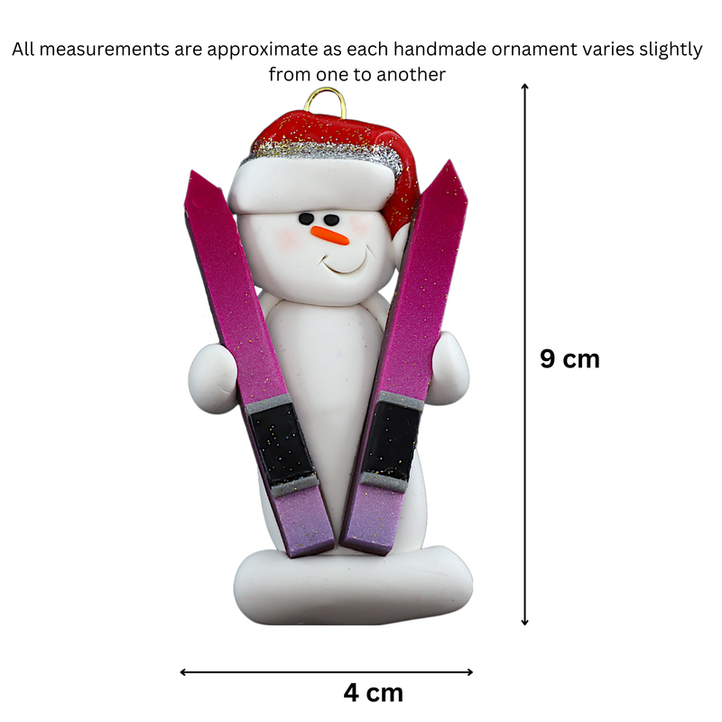 Snowman Skier Christmas Ornament
