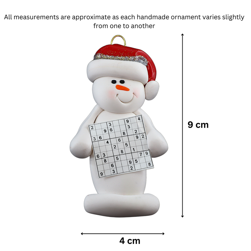 Snowman Sudoku Nut Christmas Ornament