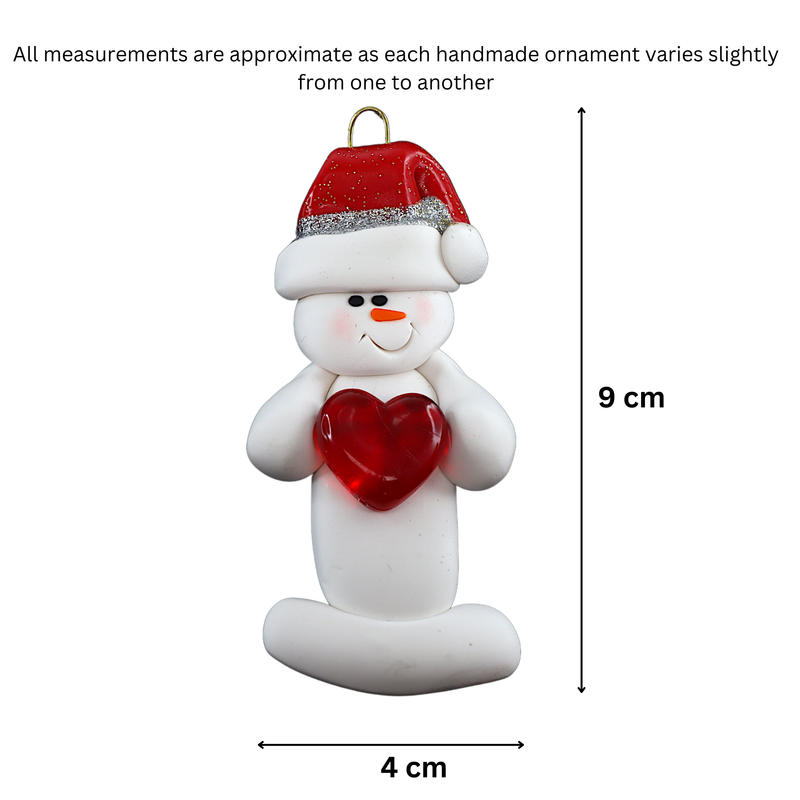 Snowman Sweetheart Christmas Ornament