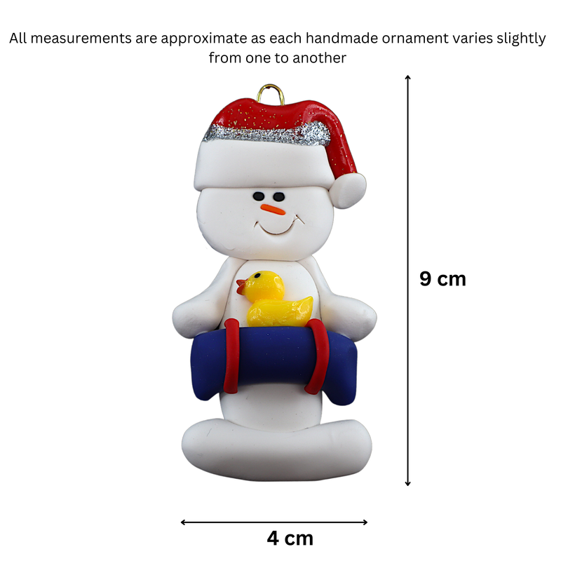 Snowman Swimmer Christmas Ornament