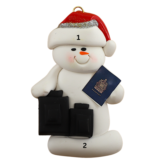 Snowman Traveler Ornament