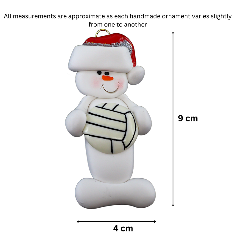 Snowman Volleyball Player Christmas Ornament
