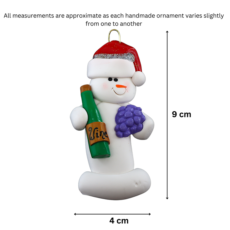 Snowman Wine Lover Christmas Ornament
