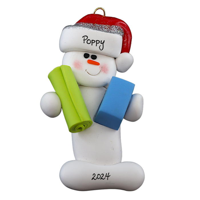 Snowman Yoga Ornament