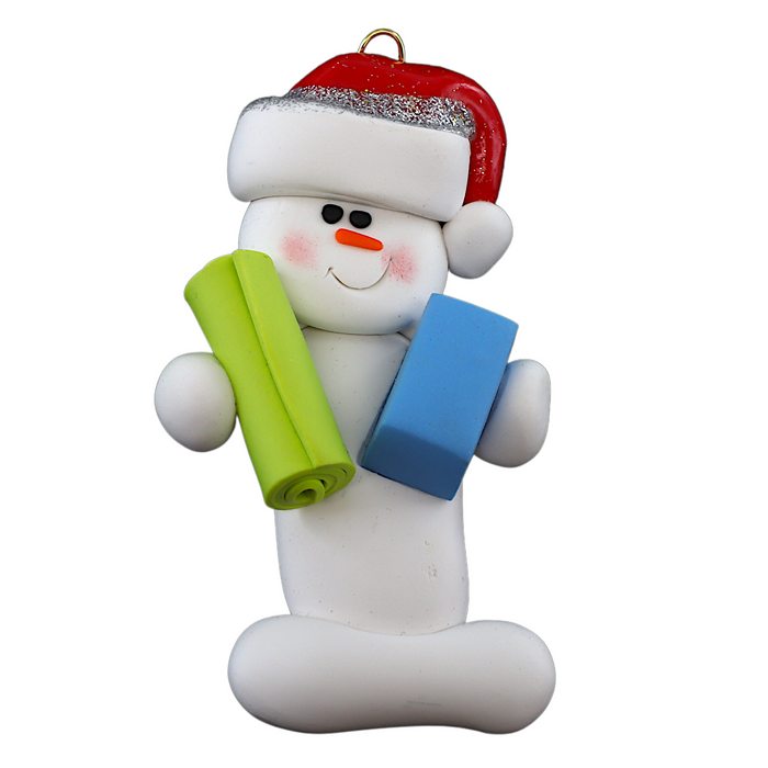 Snowman Yoga Ornament