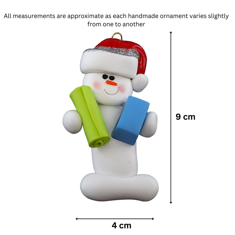 Snowman Yoga Christmas Ornament