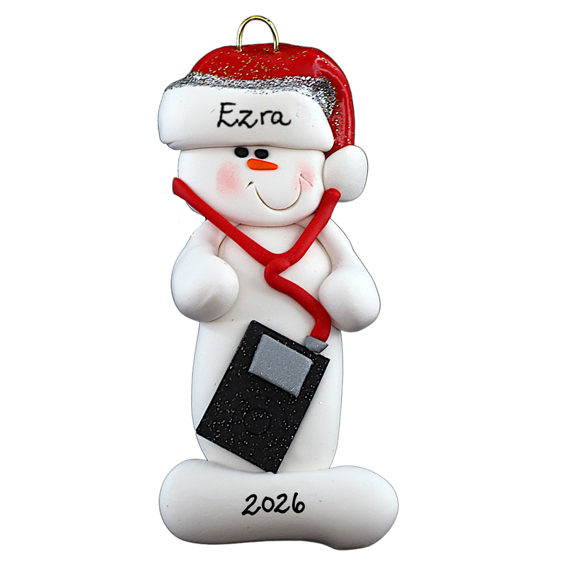 Snowman iPod Lover Christmas Ornament