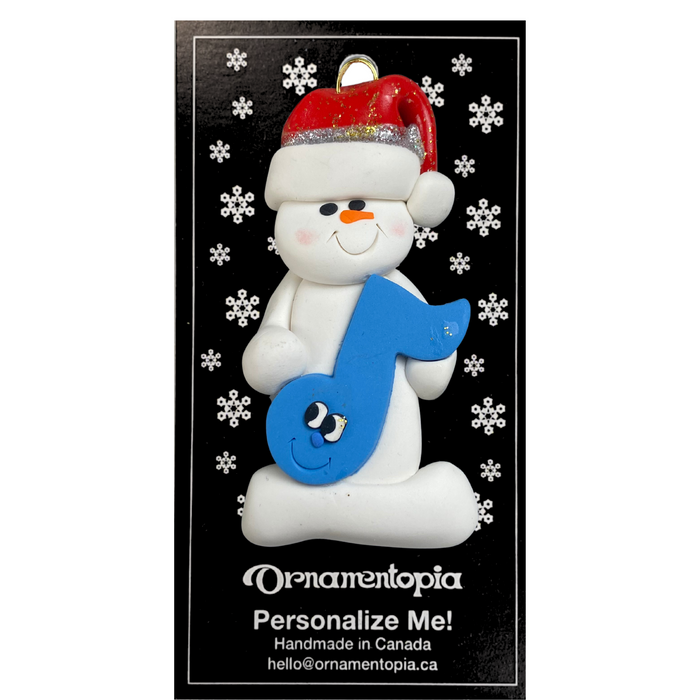 Snowman Music Lover Light Blue Ornament