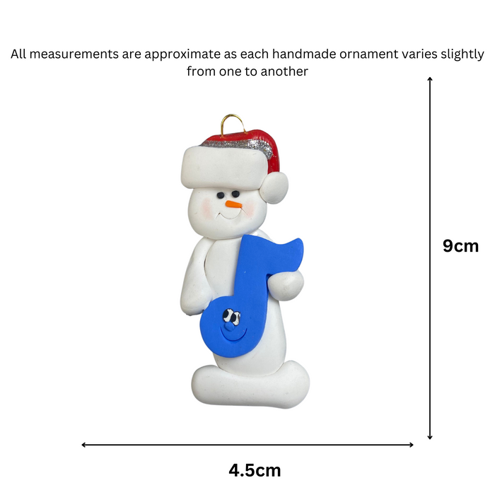 Snowman Music Lover Blue Ornament