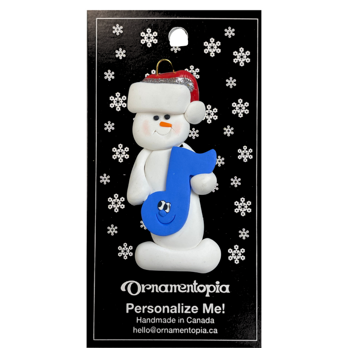 Snowman Music Lover Blue Ornament