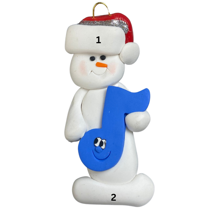 Snowman Music Lover Blue Ornament