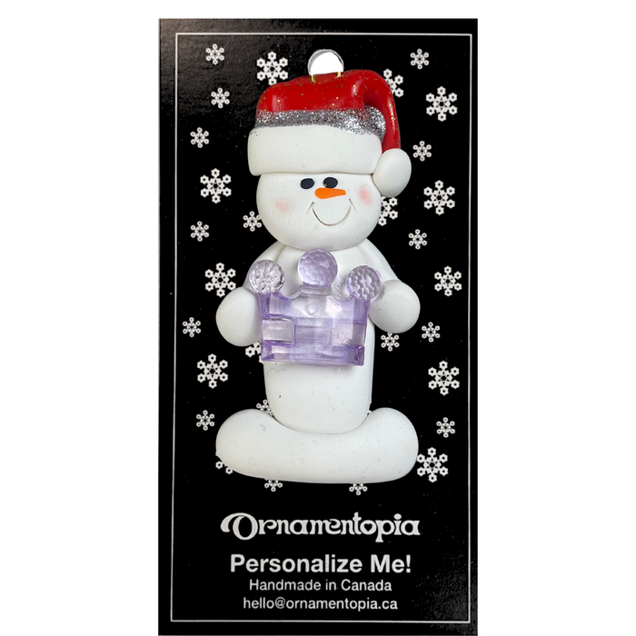 Snowman Princess Purple Ornament