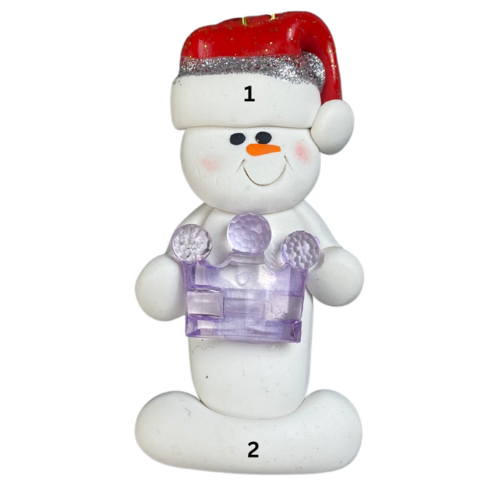 Snowman Princess Purple Ornament