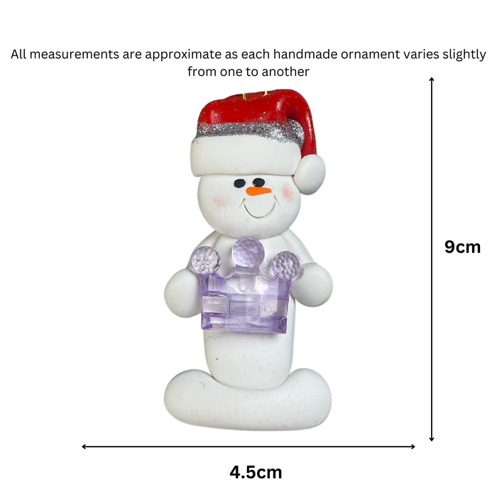 Snowman Princess Purple Ornament