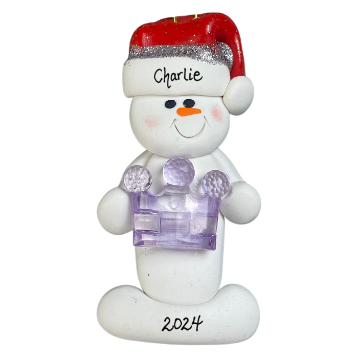 Snowman Princess Purple Ornament