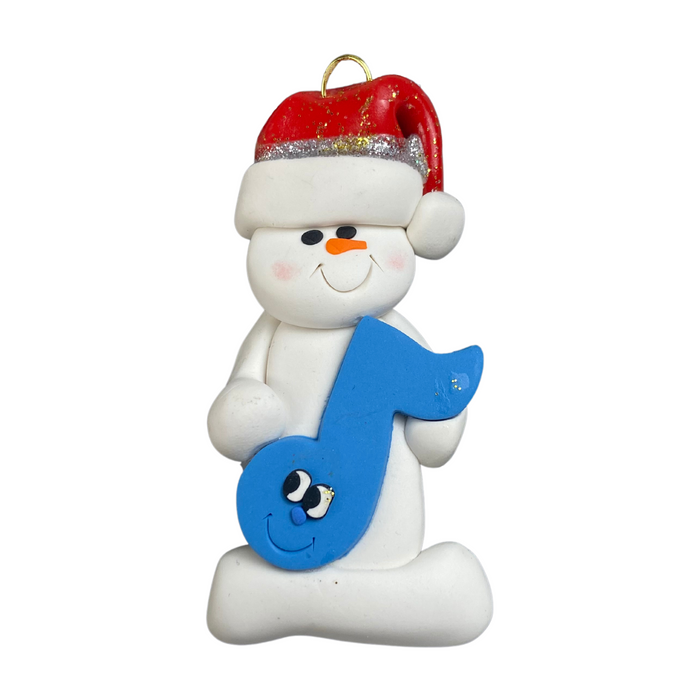 Snowman Music Lover Light Blue Ornament