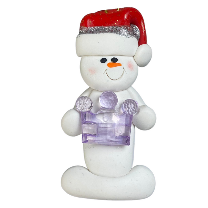 Snowman Princess Purple Ornament