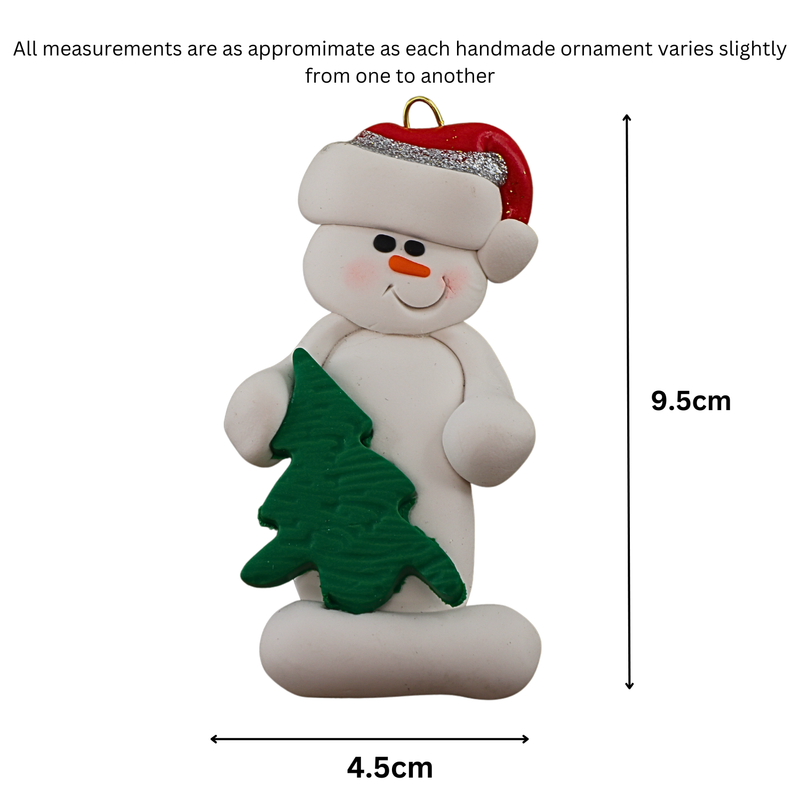 Snowman with Tree Christmas Ornament