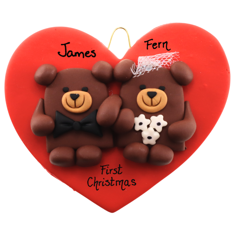 Wedding Bears Couple Christmas Ornament
