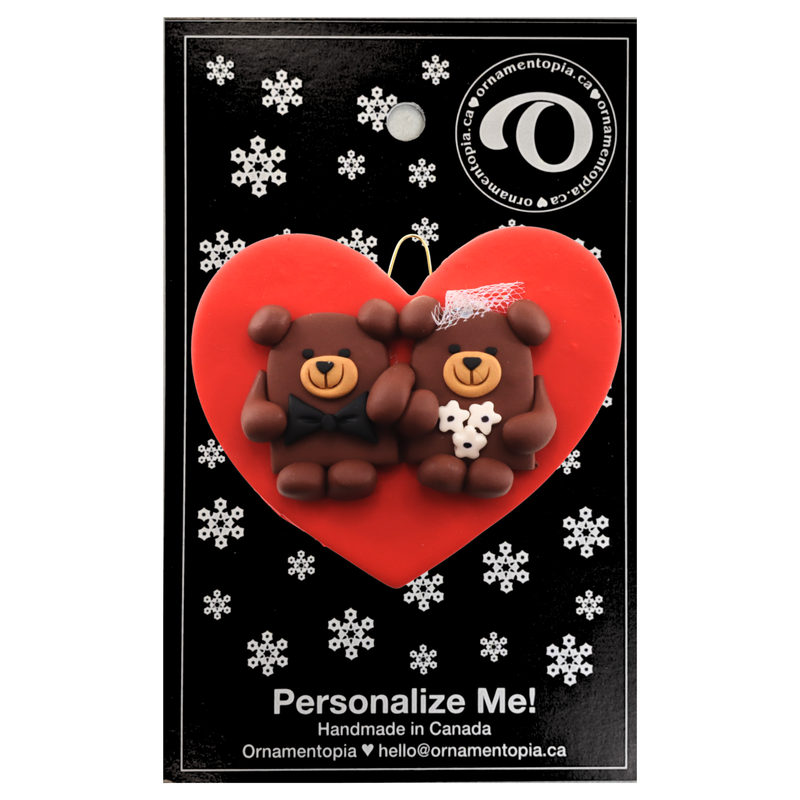 Wedding Bears Couple Christmas Ornament