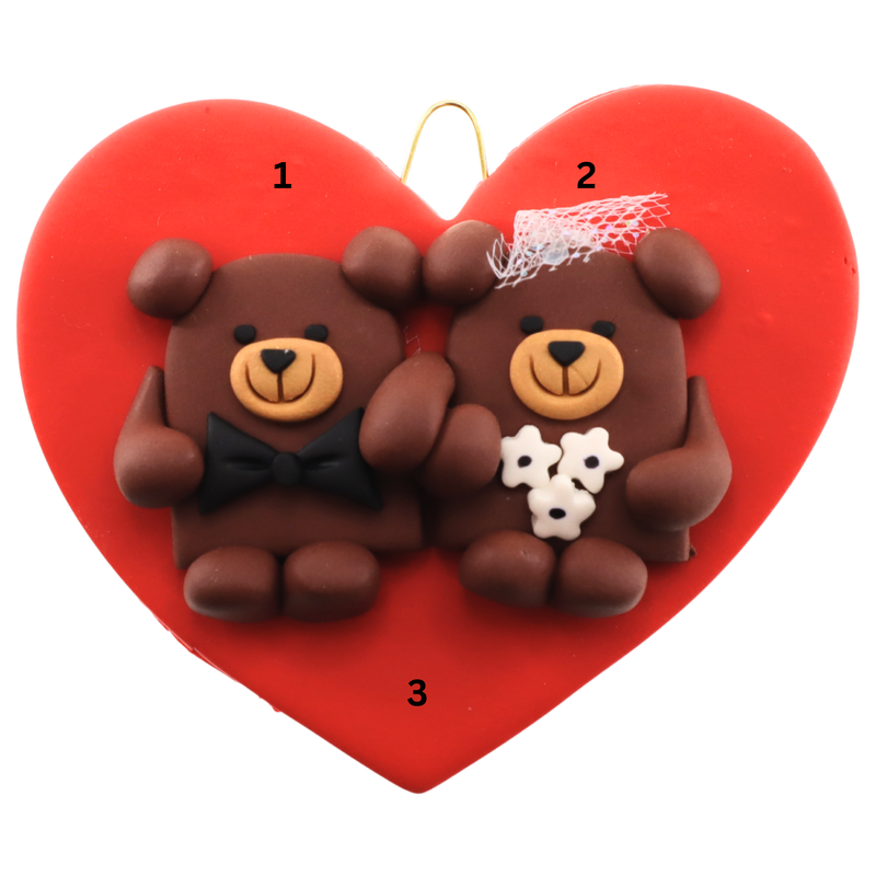 Wedding Bears Couple Christmas Ornament