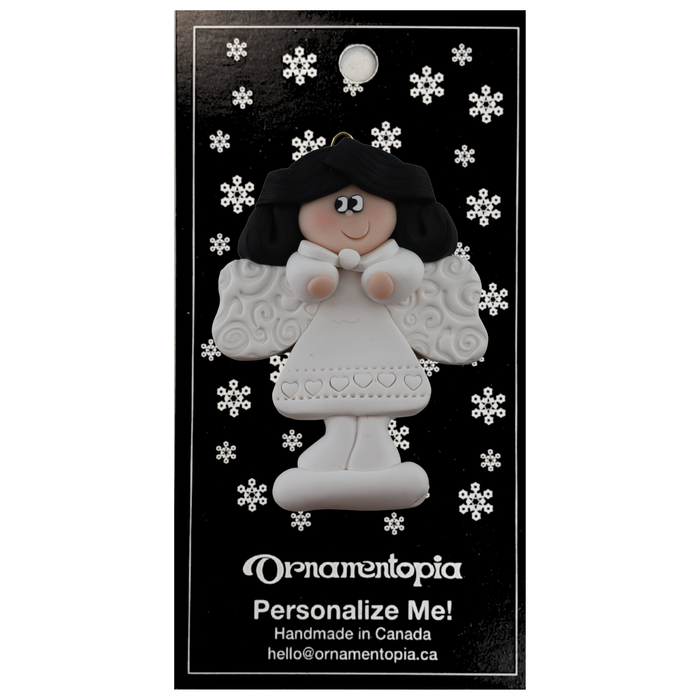 Holiday Angel Ornament - Black Hair