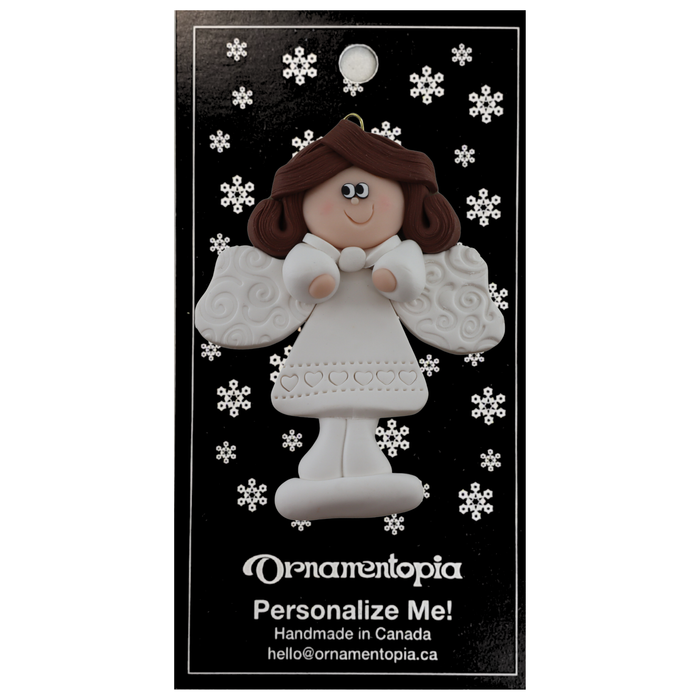 Holiday Angel Ornament - Brown Hair