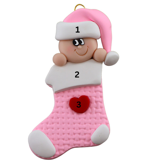 Baby Stocking Ornament - Pink