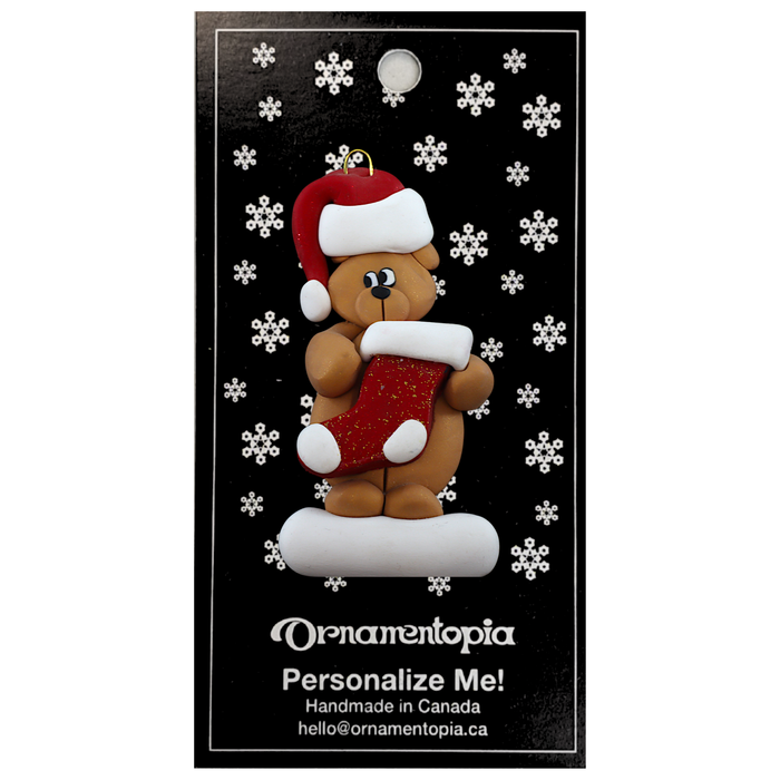 Holiday Bear with Stocking Ornament