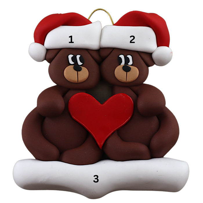 Holiday Bear Couple Ornament