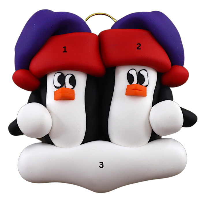 Holiday Penguin Couple Ornament