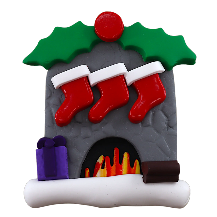 Fireplace Family of 3 Ornament