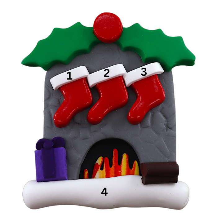 Fireplace Family of 3 Ornament