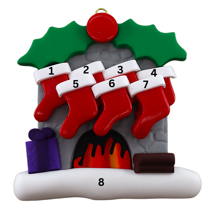 Fireplace Family of 7 Ornament