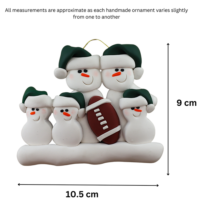 Football Snowmen Family of 5 Ornament Ornamentopia