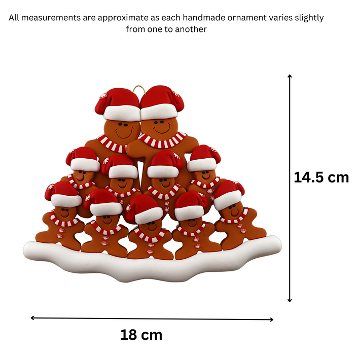 Gingerbread Family of 11 Ornament