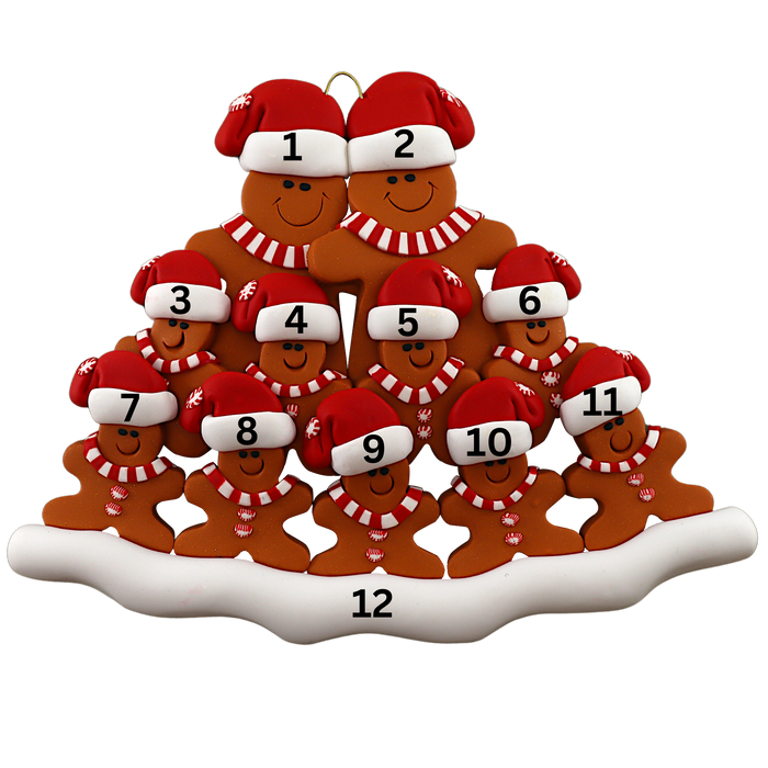 Gingerbread Family of 11 Ornament