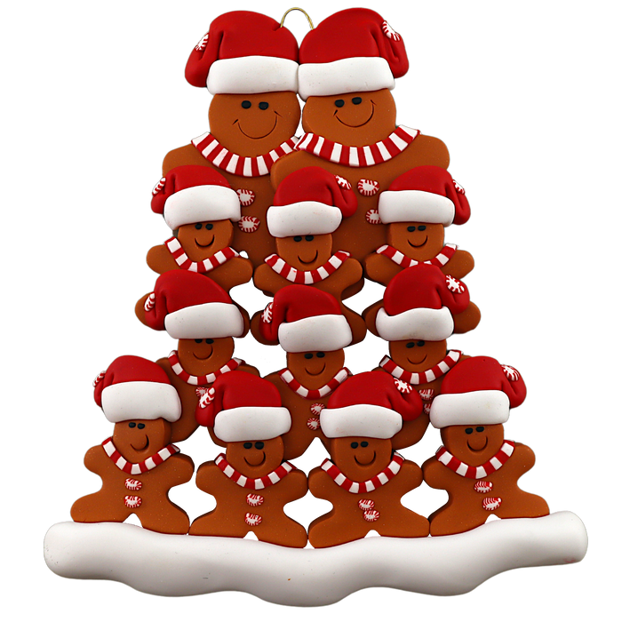 Gingerbread Family of 12 Ornament