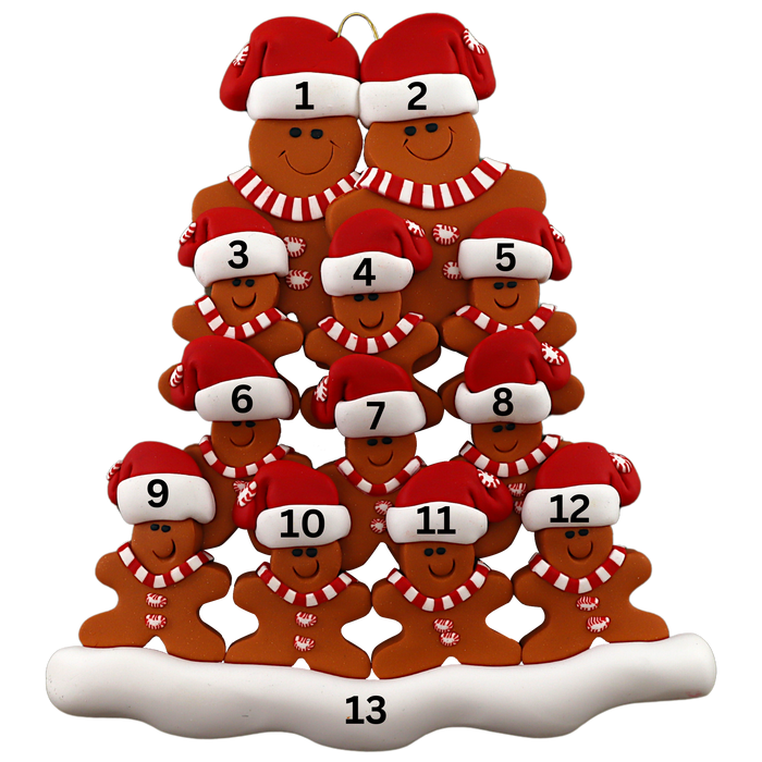 Gingerbread Family of 12 Ornament