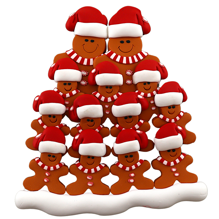 Gingerbread Family of 13 Ornament