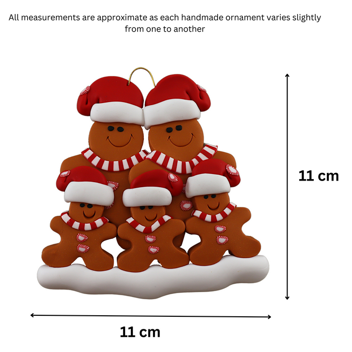 Gingerbread Family of 5 Ornament