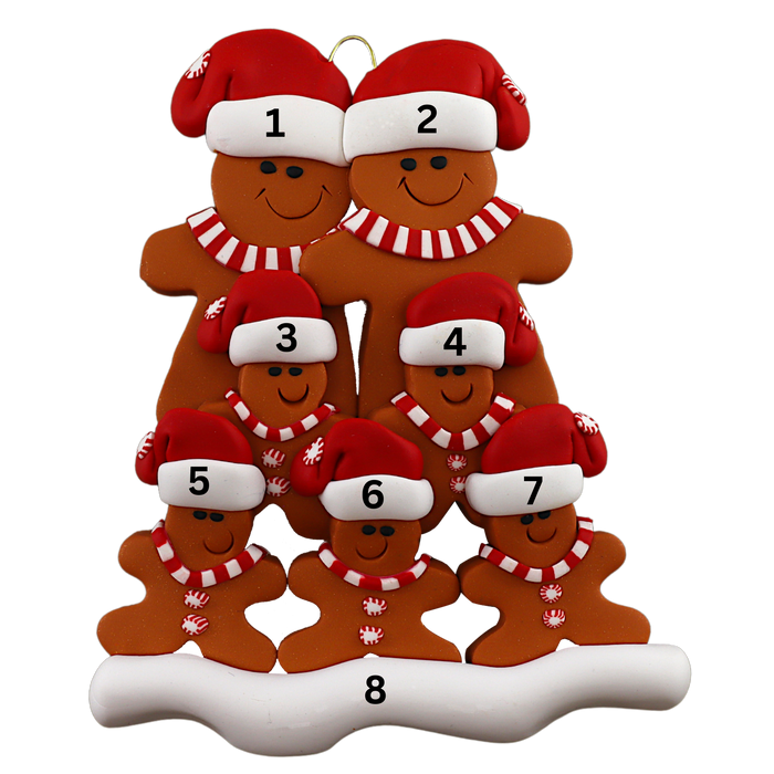 Gingerbread Family of 7 Ornament