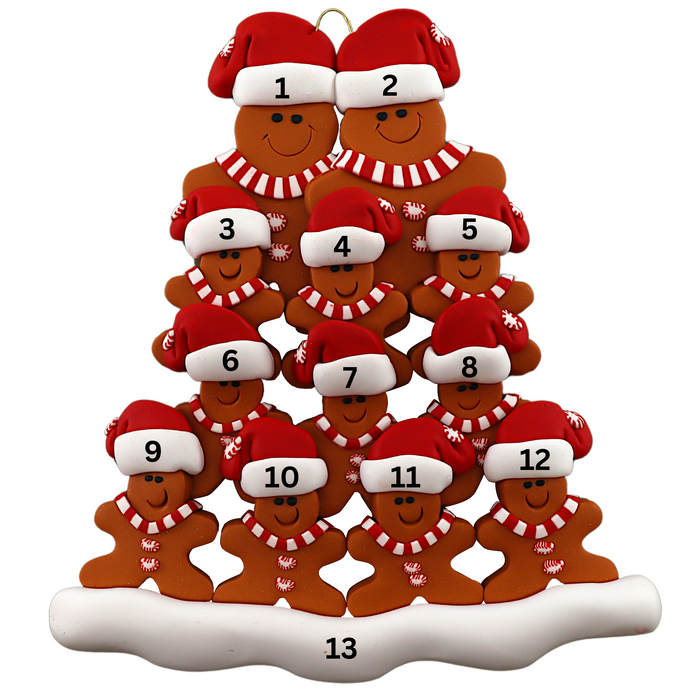 Gingerbread Family of 12 Ornament