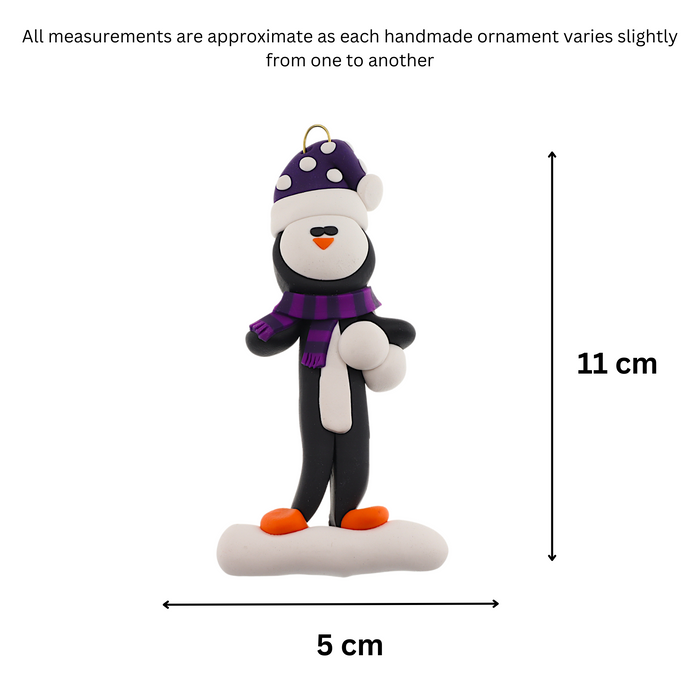 Holiday Adventure Penguin Ornament - Purple