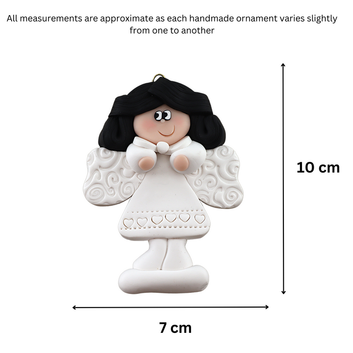 Holiday Angel Ornament - Black Hair Ornamentopia